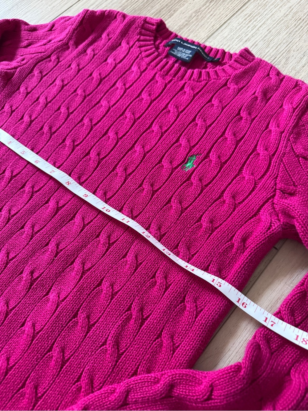 Ralph Lauren Women's Cable-Knit Crewneck Sweater - Fuchsia - Picture 5 of 5